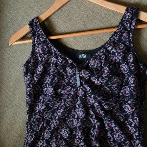 Vintage purple floral tank top! Donna brand S